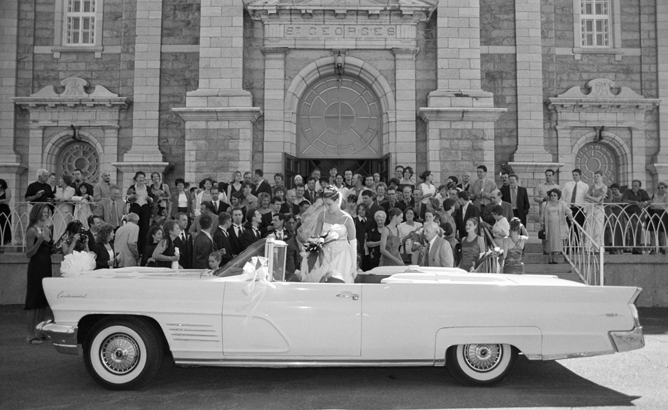 Vintage wedding car.