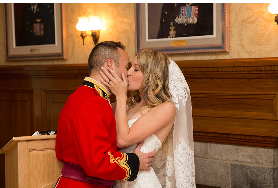 First kiss during ceremony.